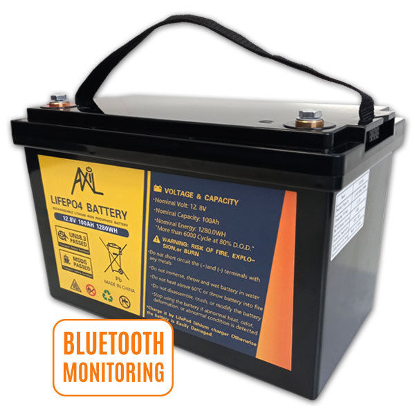 Axil 100Ah 12.8V Lithium Battery with Bluetooth